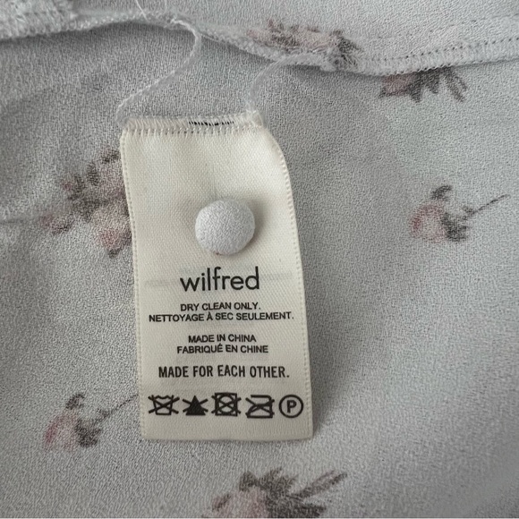 NWT Aritzia Wilfred Spellbound Blouse White Grey Floral - Picture 10 of 10